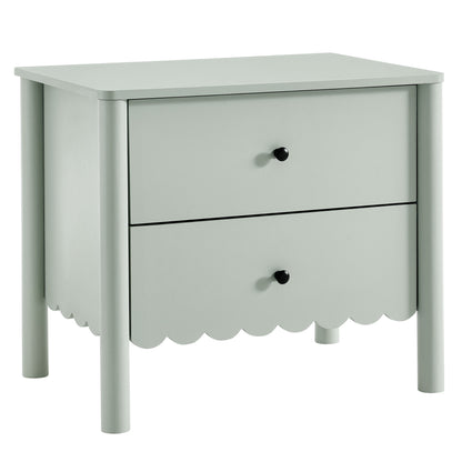 Emmeline Scalloped 2-Drawer Nightstand by Furniture For America