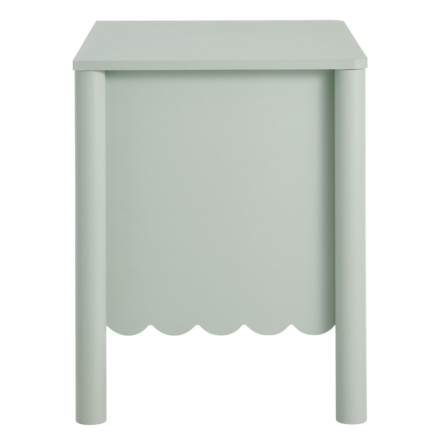 Solstice Scalloped 2-Drawer Nightstand in Sage