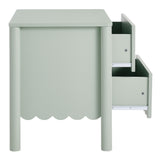 Solstice Scalloped 2-Drawer Nightstand in Sage