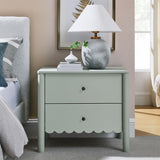 Solstice Scalloped 2-Drawer Nightstand in Sage