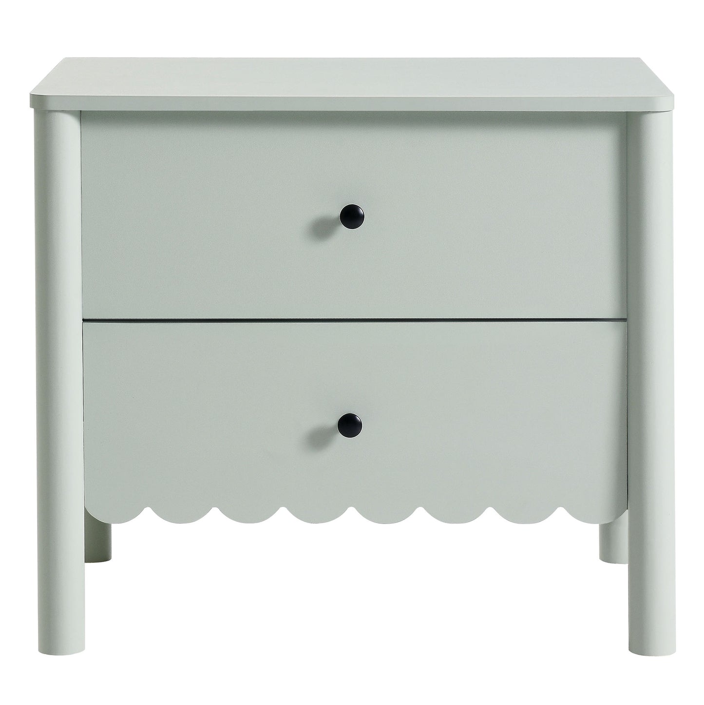 Emmeline Scalloped 2-Drawer Nightstand by Furniture For America
