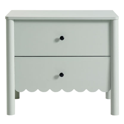 Emmeline Scalloped 2-Drawer Nightstand by Furniture For America