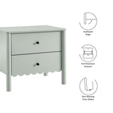 Solstice Scalloped 2-Drawer Nightstand in Sage