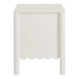 Solstice Scalloped 2-Drawer Nightstand in White