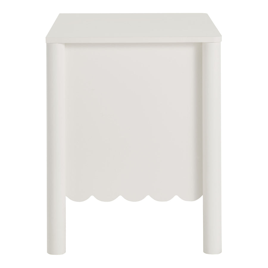 Solstice Scalloped 2-Drawer Nightstand in White