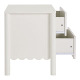 Solstice Scalloped 2-Drawer Nightstand in White