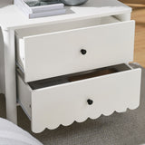 Solstice Scalloped 2-Drawer Nightstand in White