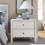 Solstice Scalloped 2-Drawer Nightstand in White