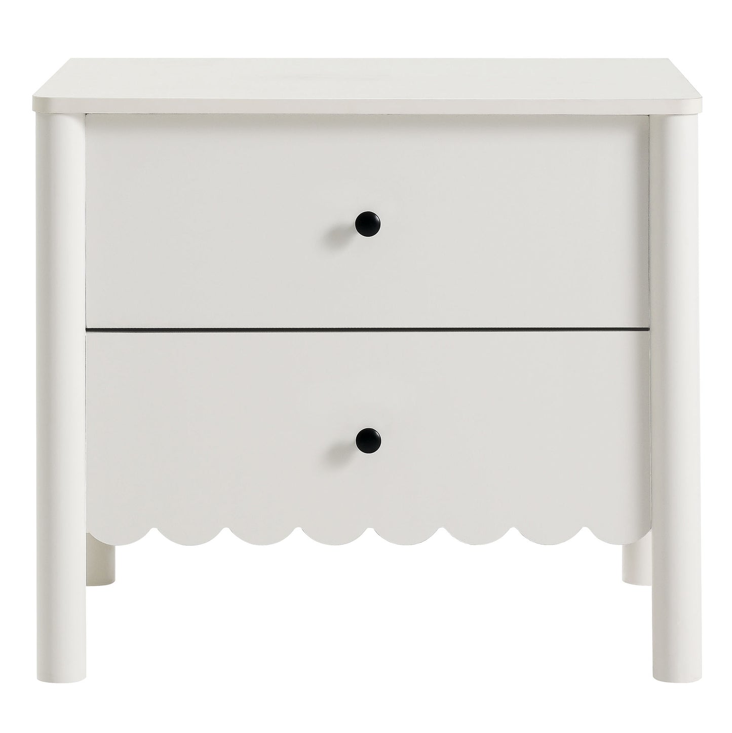 Emmeline Scalloped 2-Drawer Nightstand by Furniture For America