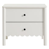 Solstice Scalloped 2-Drawer Nightstand in White