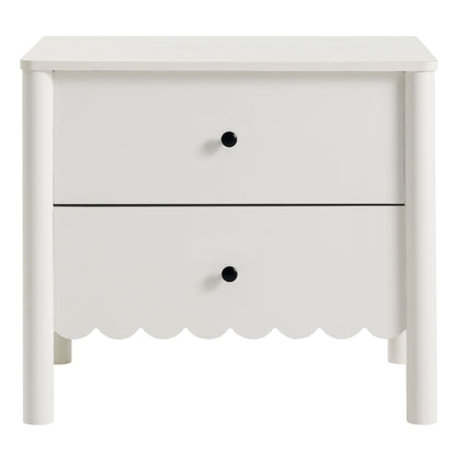 Emmeline Scalloped 2-Drawer Nightstand by Furniture For America