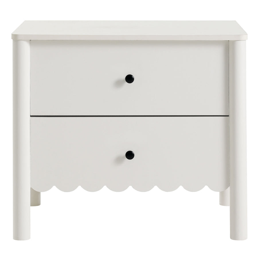 Solstice Scalloped 2-Drawer Nightstand in White