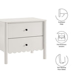 Solstice Scalloped 2-Drawer Nightstand in White