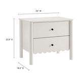 Solstice Scalloped 2-Drawer Nightstand in White