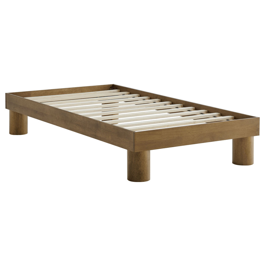 Argyle Wood Twin Platform Bed in French Oak