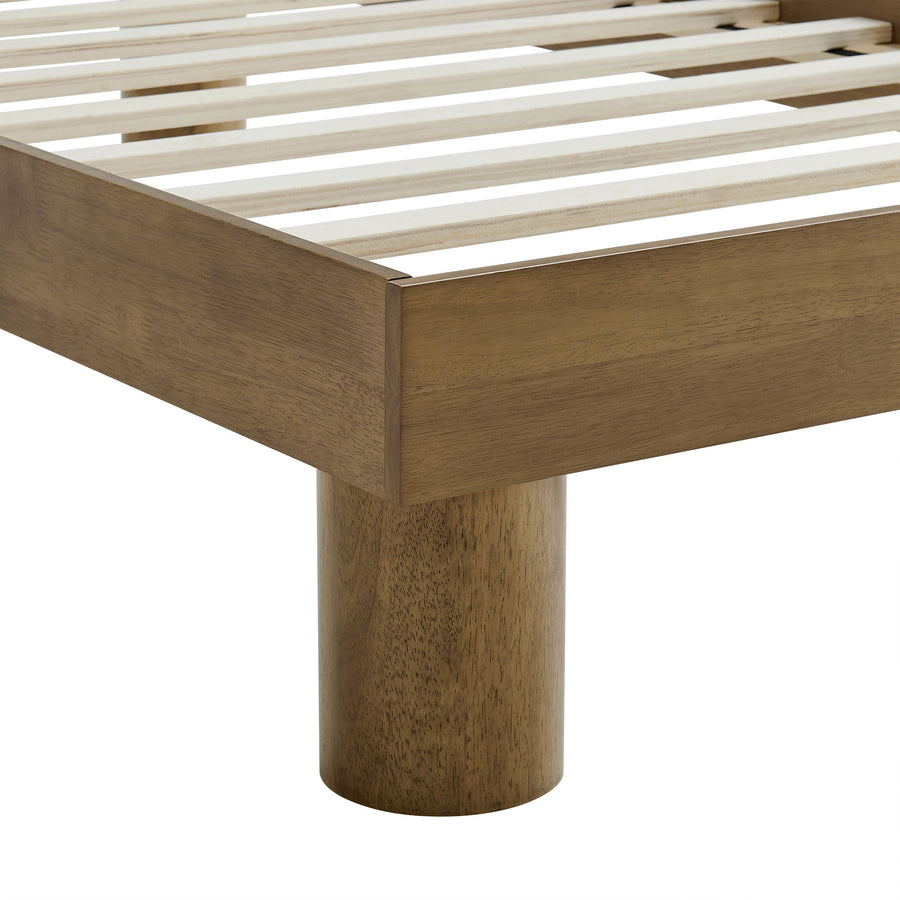 Argyle Wood Twin Platform Bed in French Oak