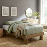 Argyle Wood Twin Platform Bed in French Oak