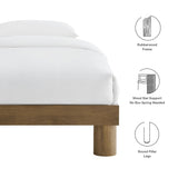 Argyle Wood Twin Platform Bed in French Oak