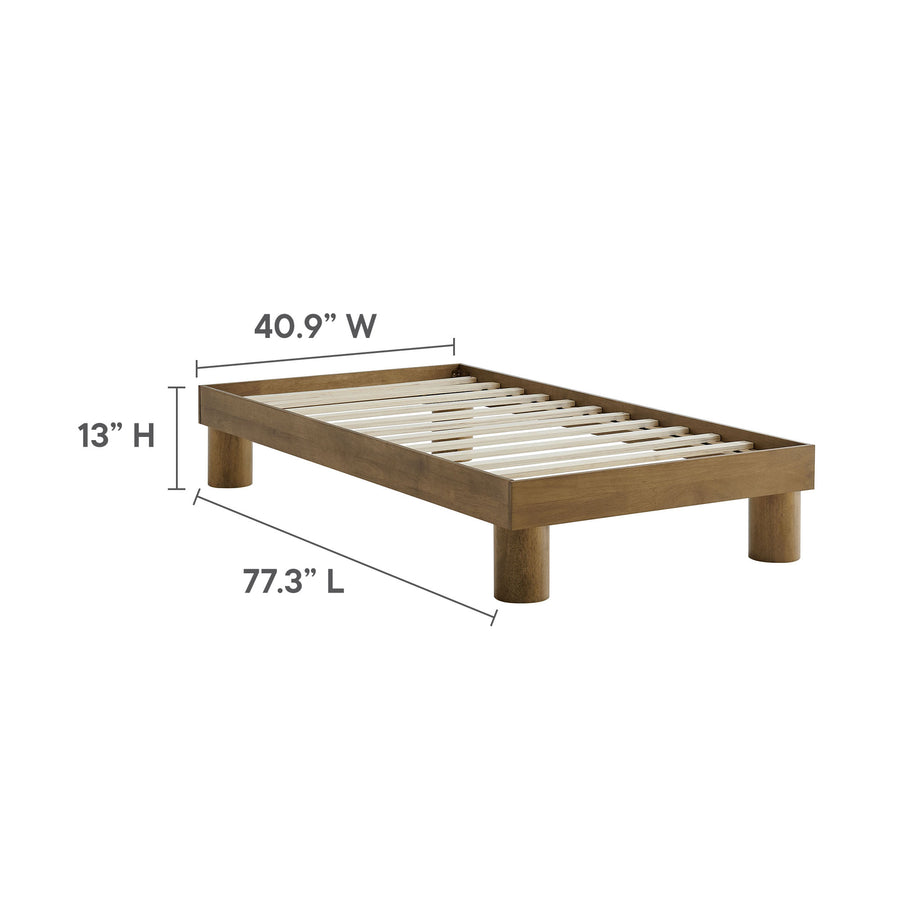 Argyle Wood Twin Platform Bed in French Oak