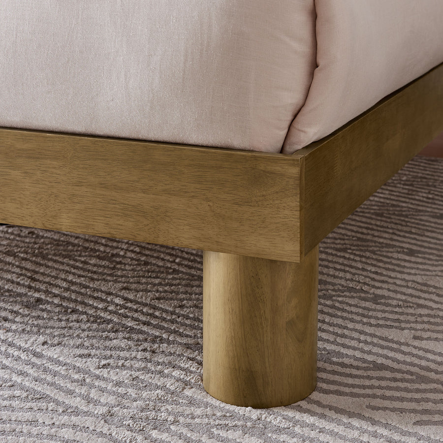 Argyle Wood Full Platform Bed in French Oak