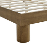 Argyle Wood Queen Platform Bed in French Oak