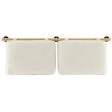 Lodge Wall-Mounted Chenille Upholstered Full Headboard in Cream Natural