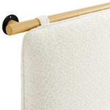 Lodge Wall-Mounted Chenille Upholstered Full Headboard in Cream Natural
