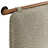 Lodge Wall-Mounted Chenille Upholstered Full Headboard in Oatmeal Walnut