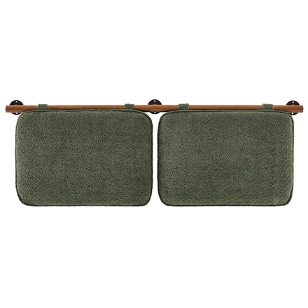 Anela Wall-Mounted Chenille Upholstered Full Headboard in Sage Walnut