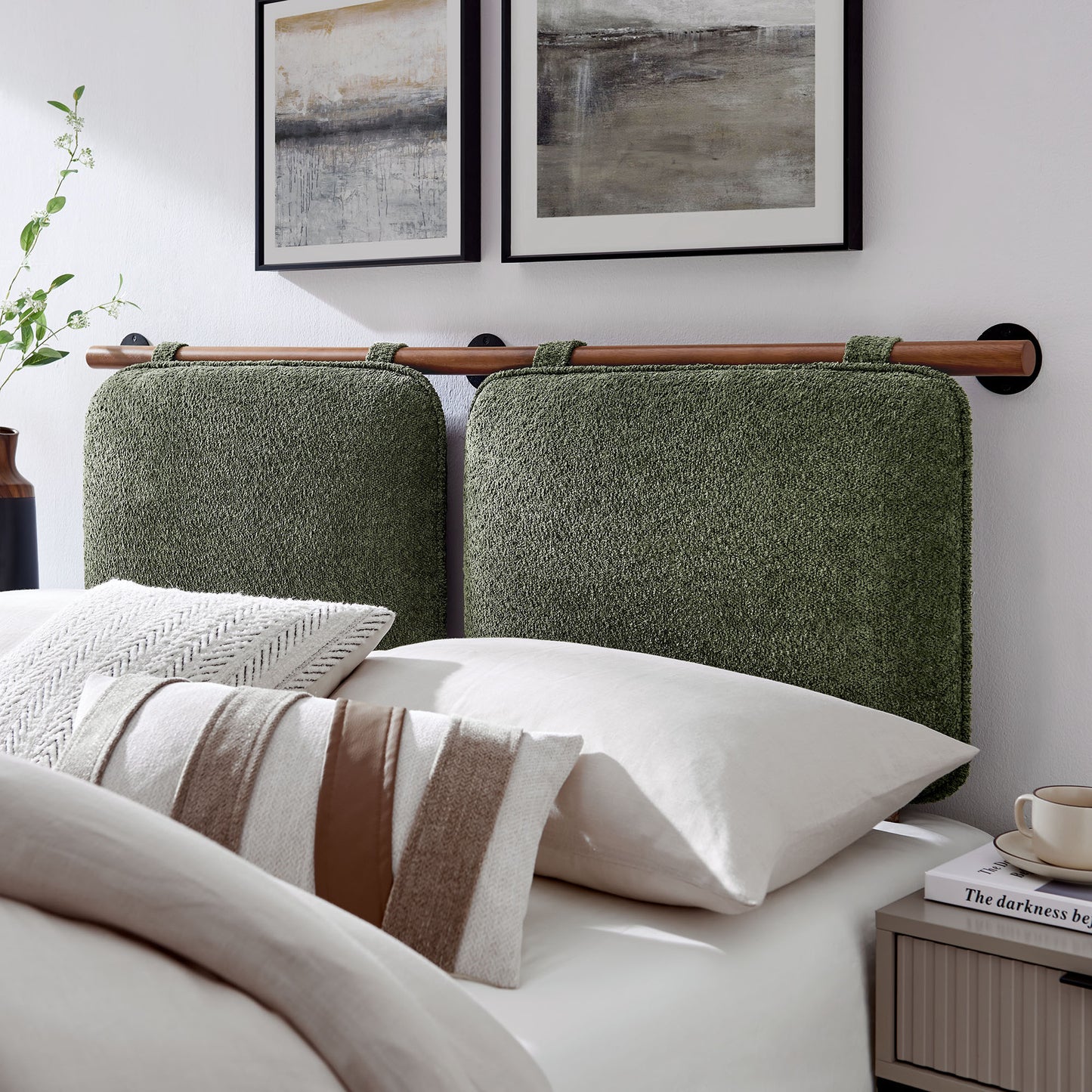 Anela Wall-Mounted Chenille Upholstered Full Headboard by Furniture For America