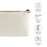Lodge Wall-Mounted Chenille Upholstered Queen Headboard in Cream Natural