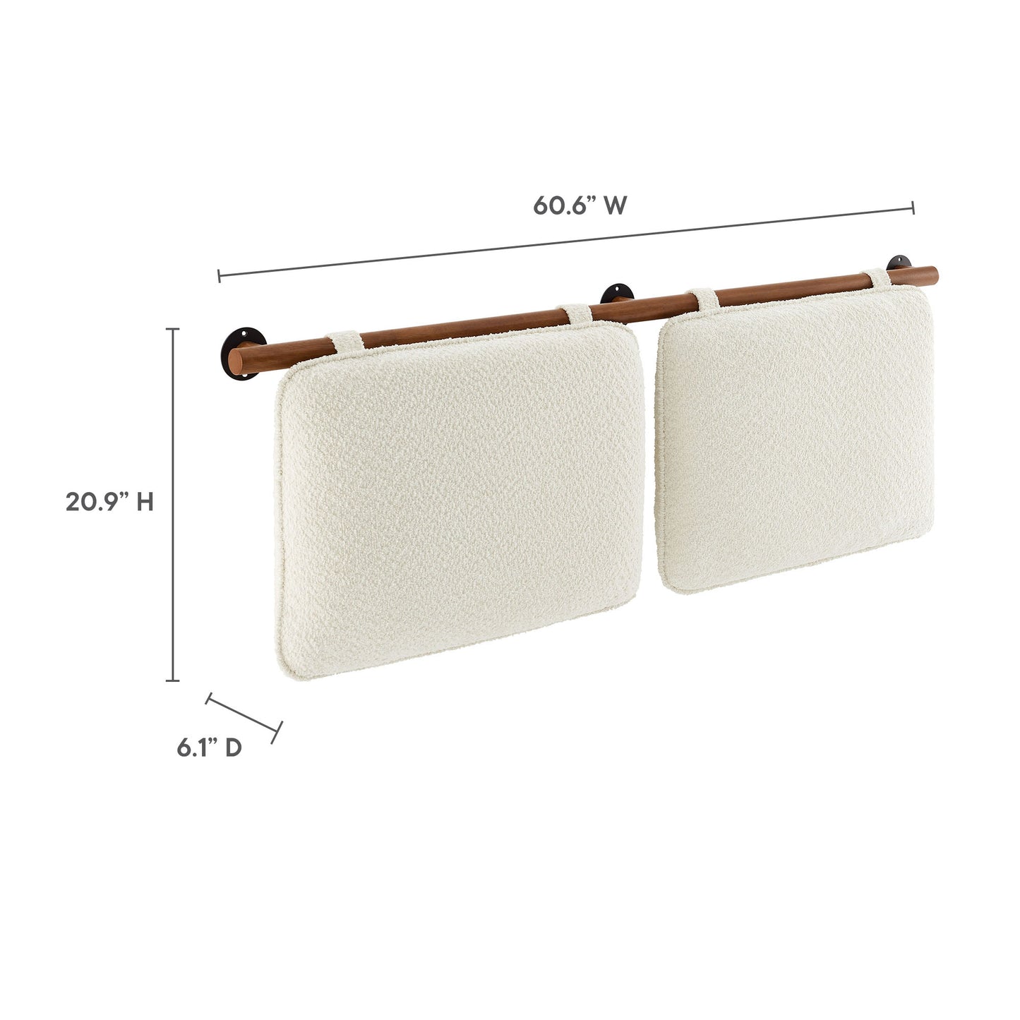 Anela Wall-Mounted Chenille Upholstered Queen Headboard by Furniture For America