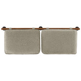 Lodge Wall-Mounted Chenille Upholstered Queen Headboard in Oatmeal Walnut