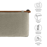 Lodge Wall-Mounted Chenille Upholstered Queen Headboard in Oatmeal Walnut