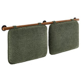 Lodge Wall-Mounted Chenille Upholstered Queen Headboard in Sage Walnut
