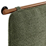 Lodge Wall-Mounted Chenille Upholstered Queen Headboard in Sage Walnut