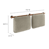 Lodge Wall-Mounted Chenille Upholstered King Size Headboard in Oatmeal Walnut
