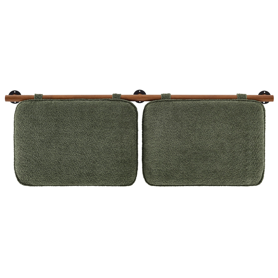 Lodge Wall-Mounted Chenille Upholstered King Size Headboard in Sage Walnut