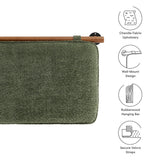 Lodge Wall-Mounted Chenille Upholstered King Size Headboard in Sage Walnut
