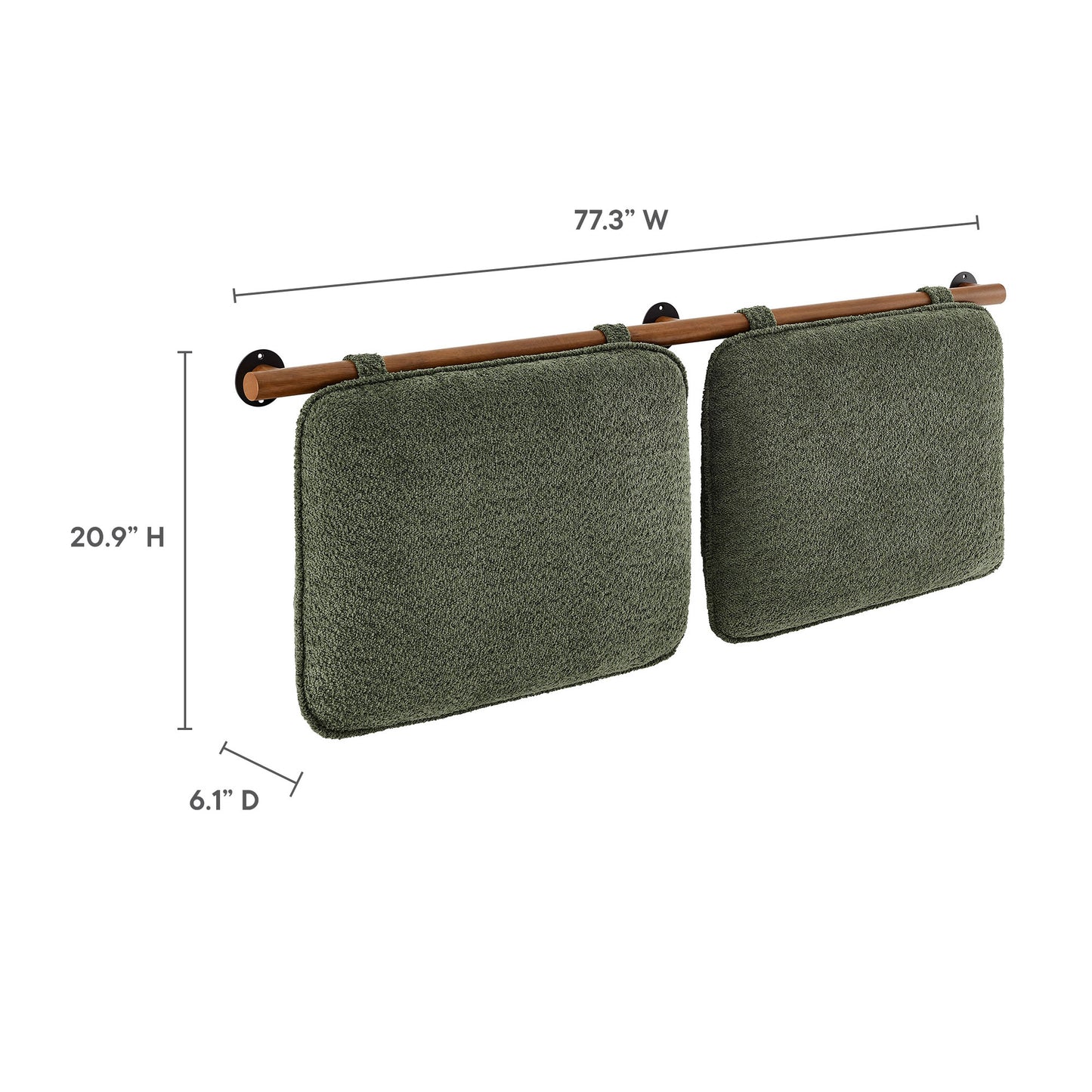 Anela Wall-Mounted Chenille Upholstered King Size Headboard by Furniture For America