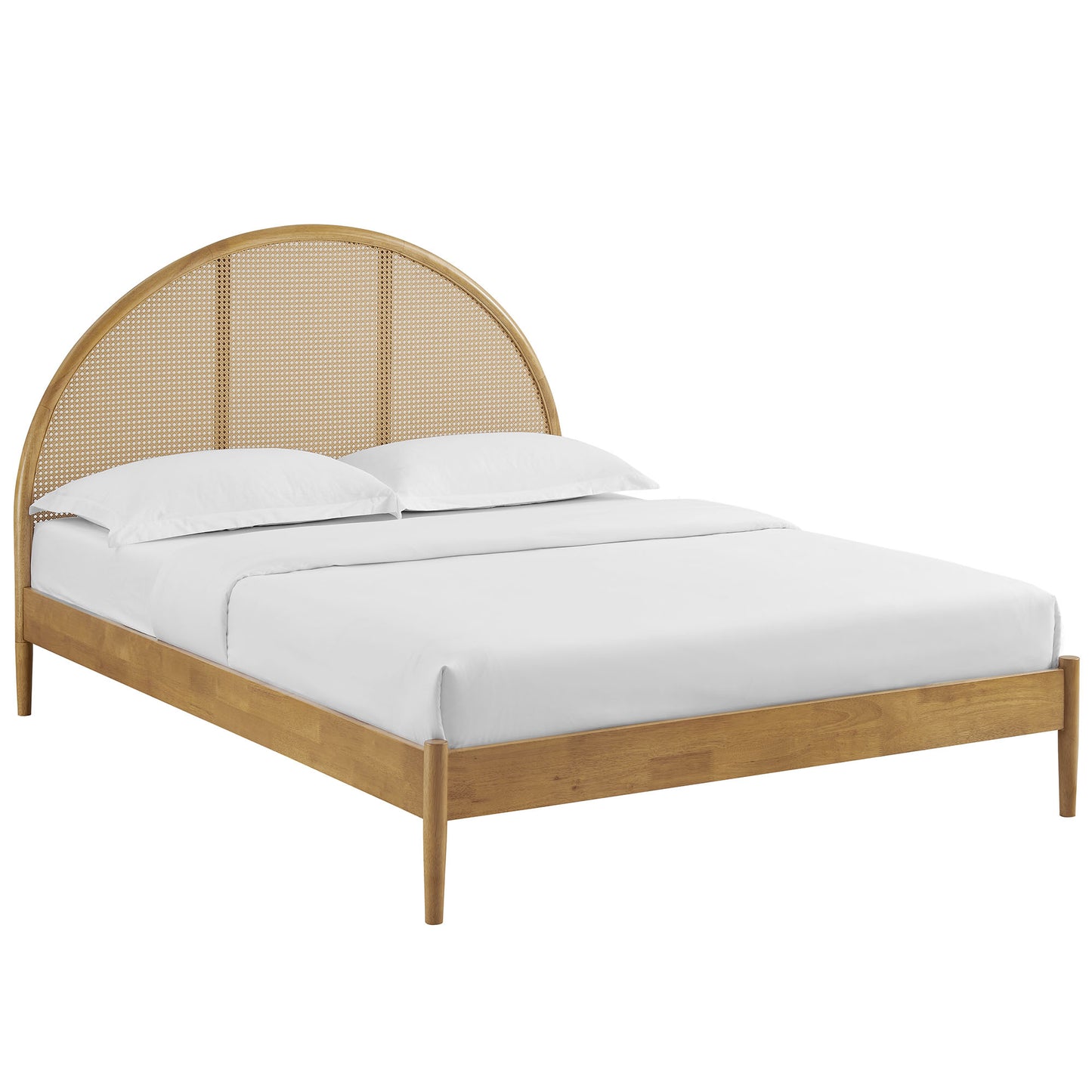 Odette Queen Arched Rattan Cane Platform Bed by Furniture For America