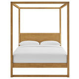 Boreas Queen Wood Canopy Platform Bed in Oak