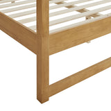 Boreas Queen Wood Canopy Platform Bed in Oak