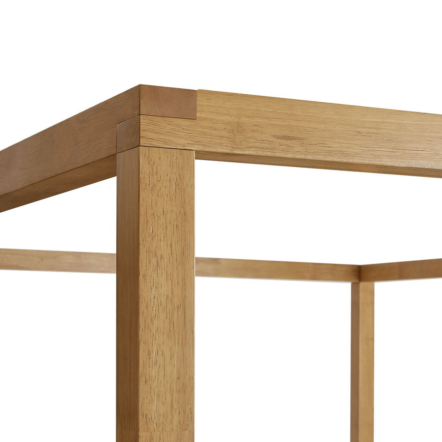 Boreas Queen Wood Canopy Platform Bed in Oak