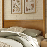 Boreas Queen Wood Canopy Platform Bed in Oak