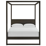 Boreas Queen Wood Canopy Platform Bed in Smoked Oak