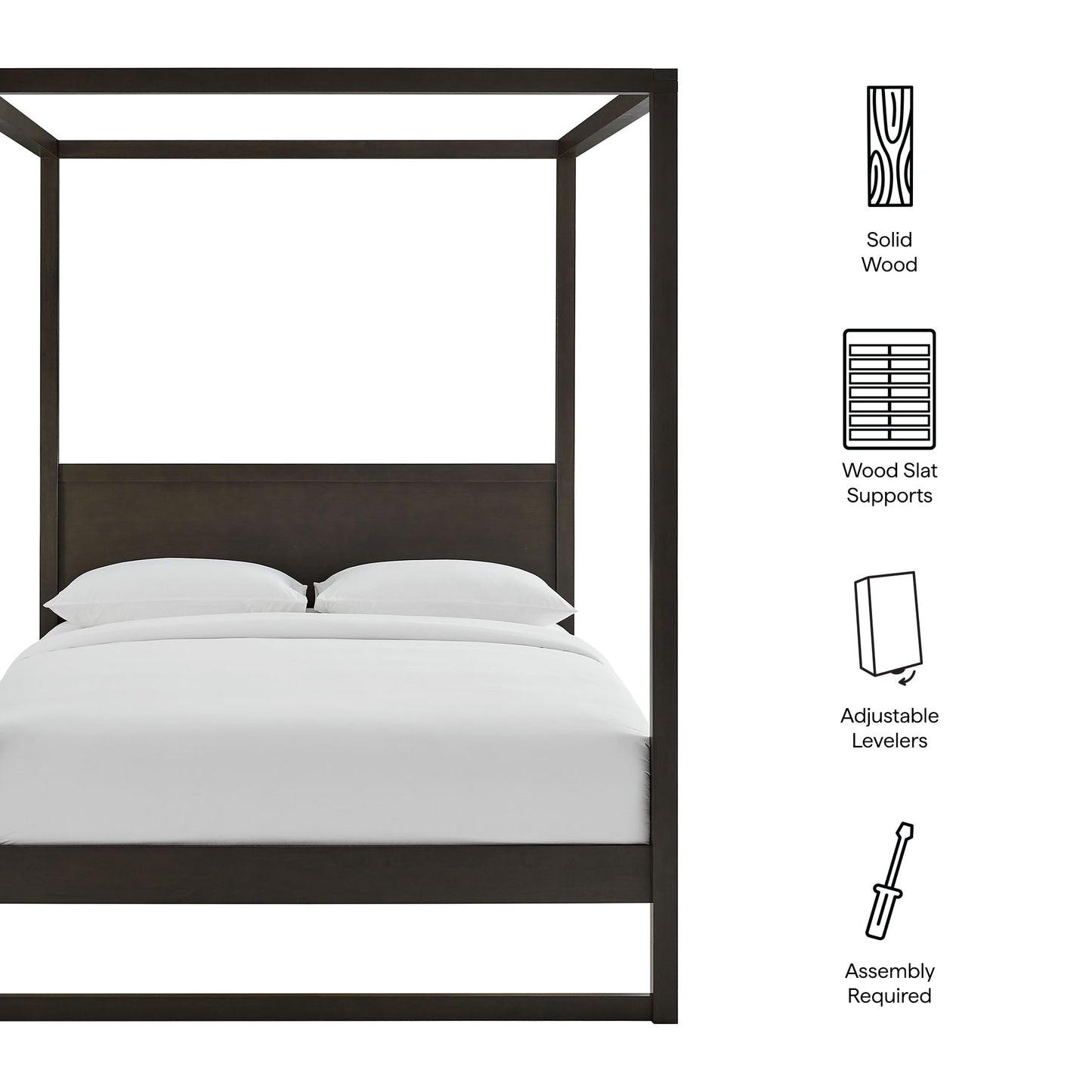Alva Queen Wood Canopy Platform Bed by Furniture For America