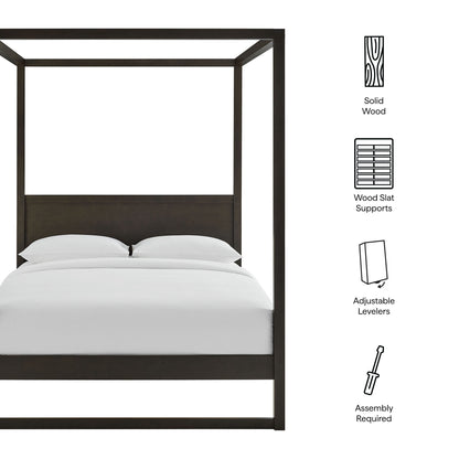 Alva Queen Wood Canopy Platform Bed by Furniture For America