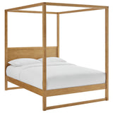 Boreas King Wood Canopy Platform Bed in Oak