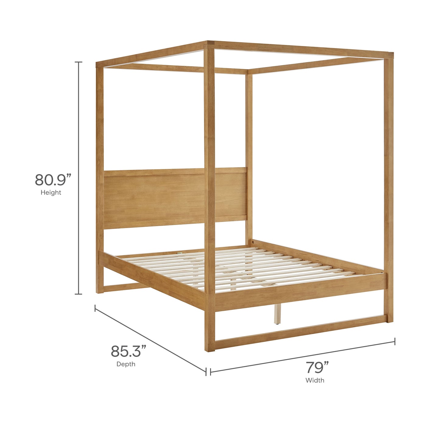 Alva King Wood Canopy Platform Bed by Furniture For America